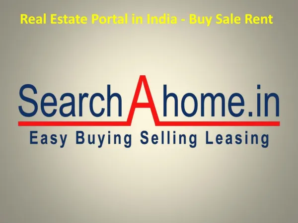 Real Estate Portal in India - Buy Sale Rent