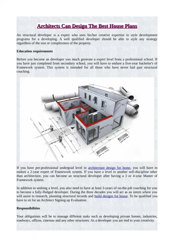 Architects Can Design The Best House Plans