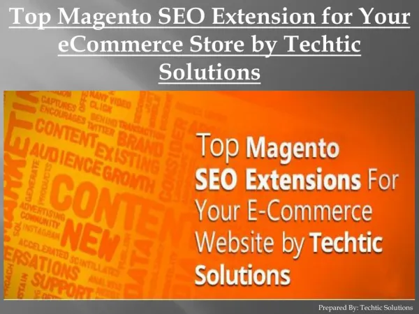 Top Magento SEO Extension for Your eCommerce Store by Techtic Solutions
