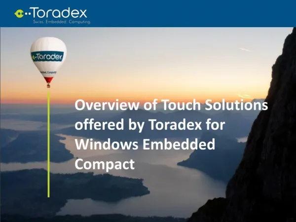 Touch Solutions offered by Toradex for Windows Embedded Compact