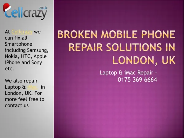 Cell Phone and Macbook AIR LCD Repair UK