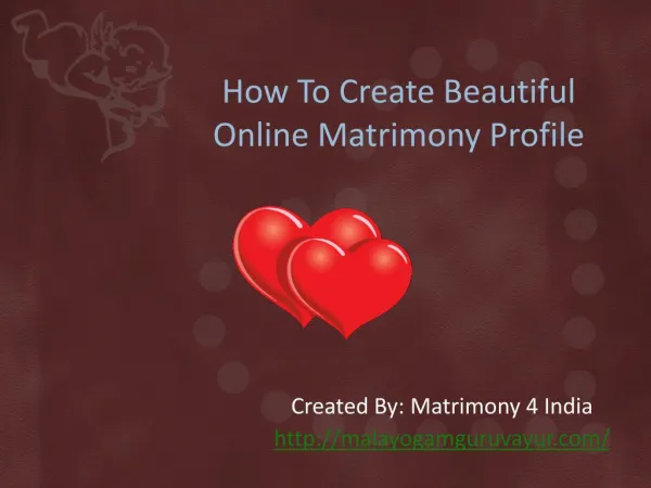 Create Beautiful Online Matrimony Profile