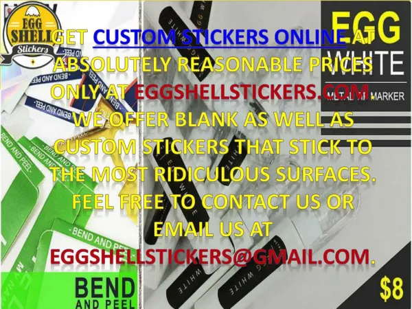 Buy design custom stickers online at Eggshellstickers.com