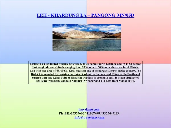 LEH - KHARDUNG LA – PANGONG 04N/05D