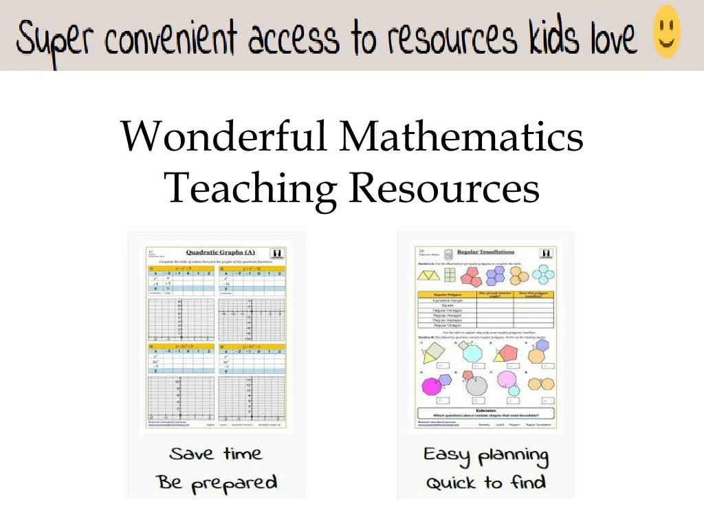 wonderful mathematics teaching resources