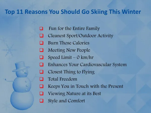 Reasons You Should Go Skiing This Winter