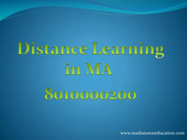 Distance Learning in MA  8010000200