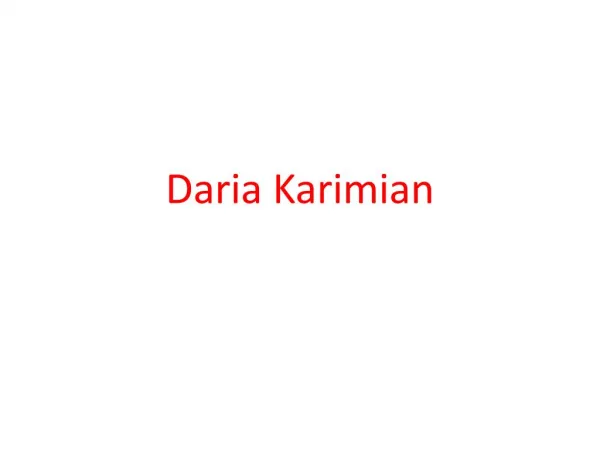 Know about Daria karimian