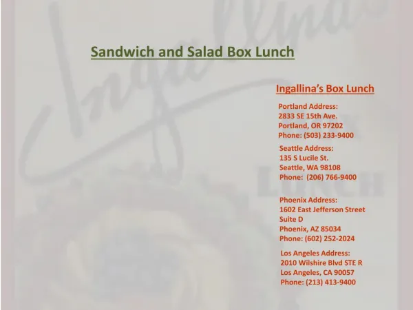 Sandwich and Salad Box Lunch