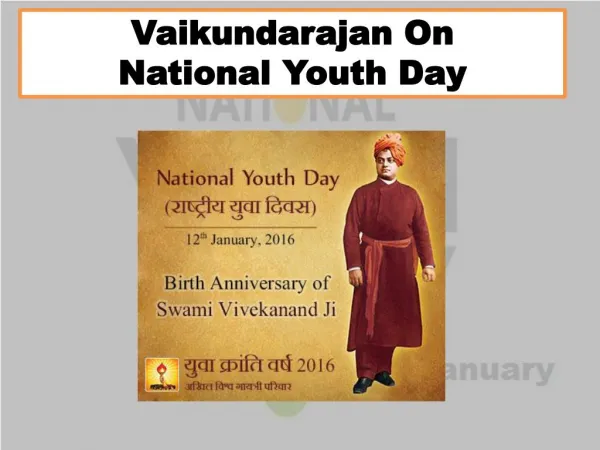 Vaikundarajan On National Youth Day