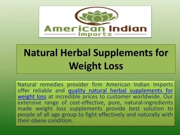 Natural herbal supplements for weight loss