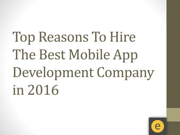 Reason To Hire Best Mobile Application Development Company