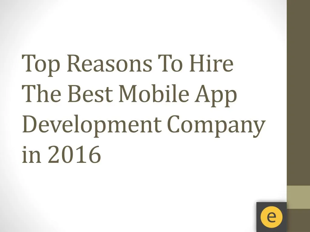 top reasons to hire the best mobile app development company in 2016