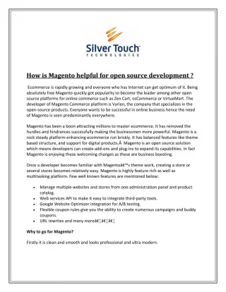How is Magento helpful for open source development ? - slide 1