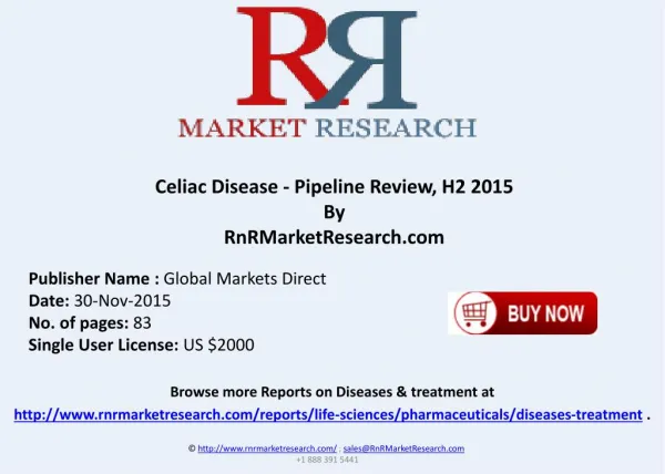 Celiac Disease Pipeline Review H2 2015