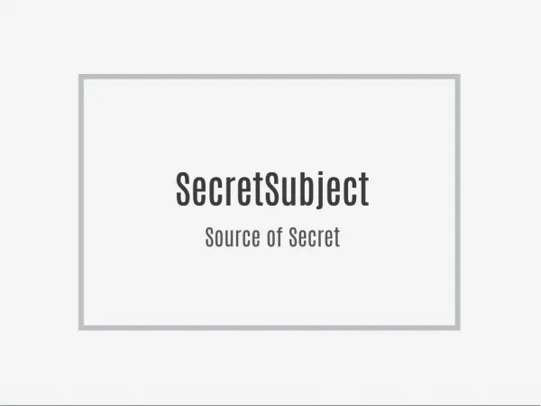 Secretsubject