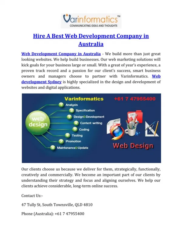 Hire A Best Web Development Company in Australia