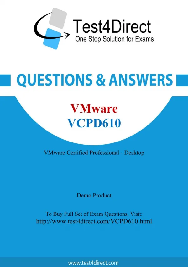 VMware VCPD610 Exam - Updated Questions