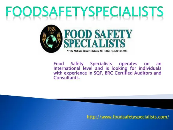 FSS CORP-Food Safety Specialists