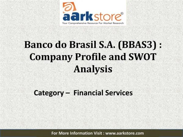 SWOT Analysis of Banco do Brasil S.A.: Aarkstore.com