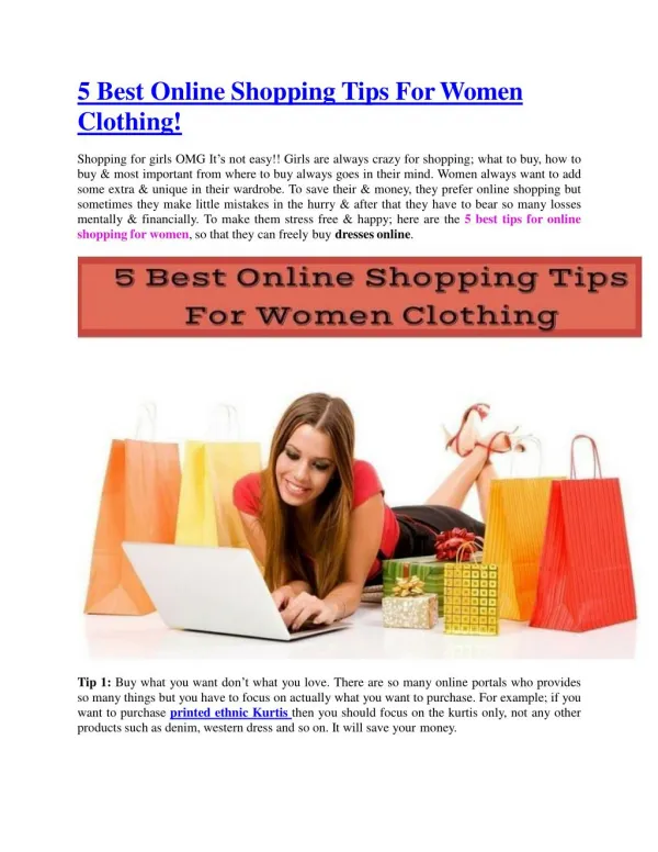 5 Best Online Shopping Tips For Women Clothing!