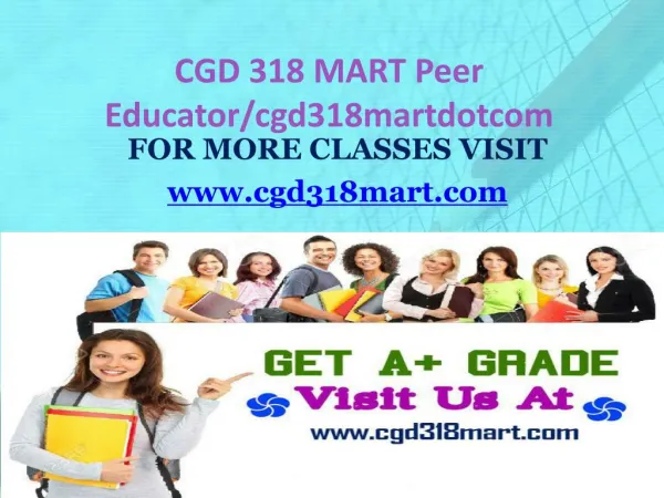 CGD 318 MART Peer Educator/cgd318martdotcom