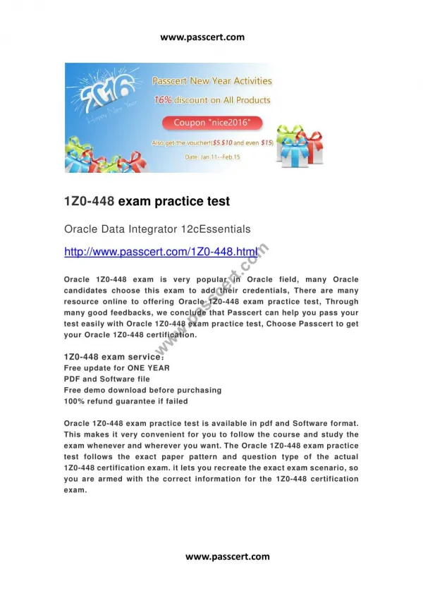 Oracle 1Z0-448 exam practice test