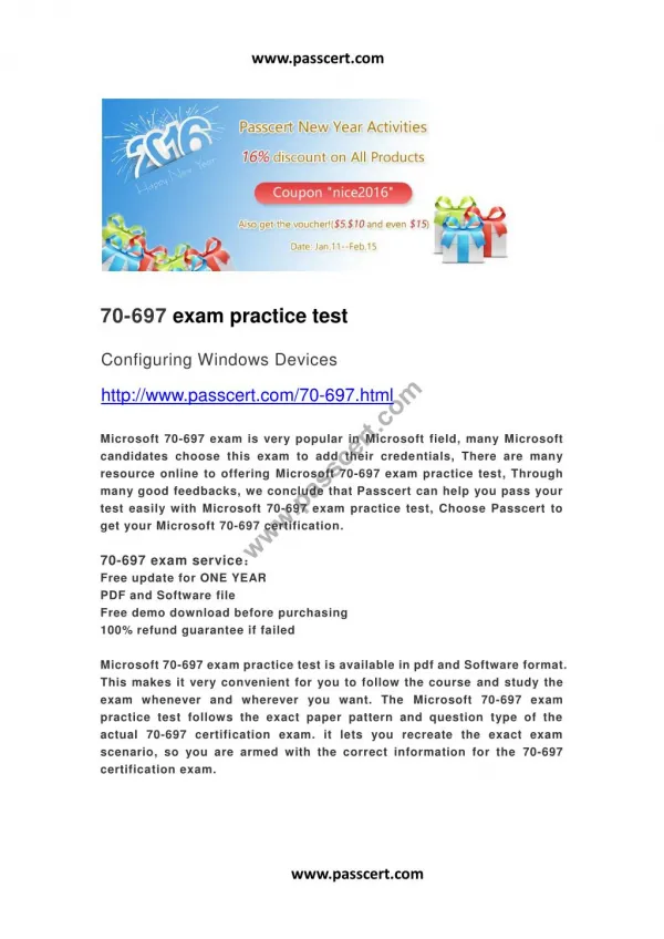 Microsoft 70-697 exam practice test