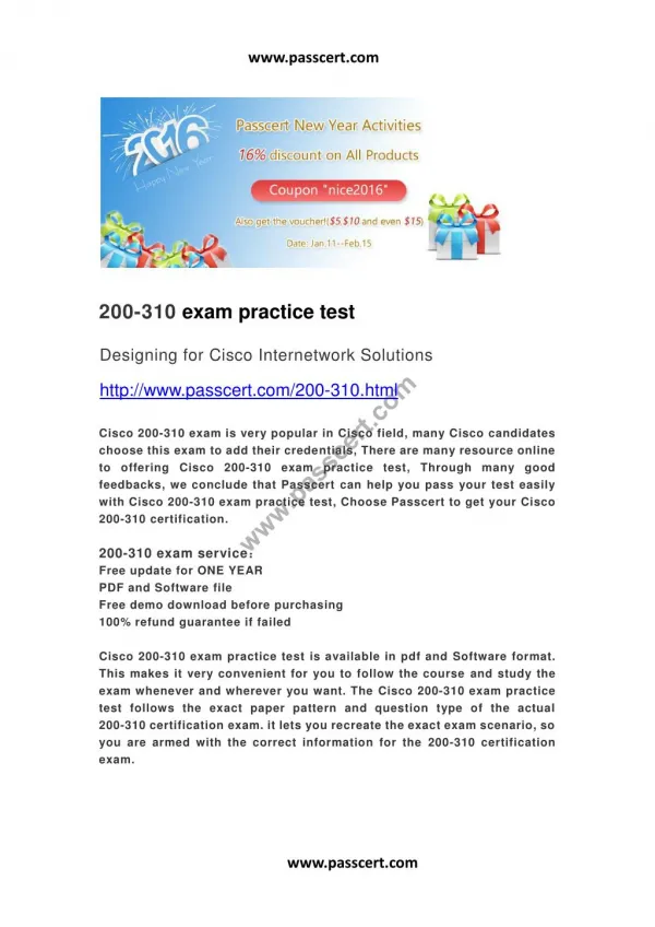 Cisco 200-310 exam practice test.