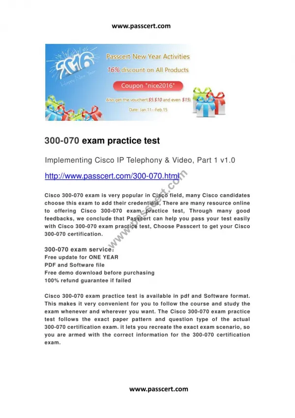 Cisco 300-070 exam practice test