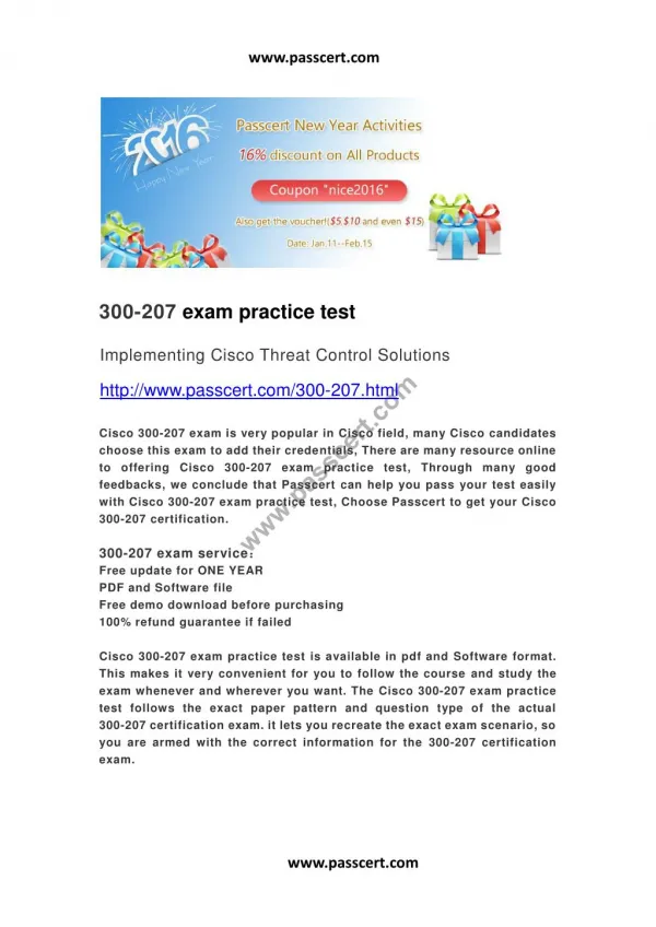 Cisco 300-207 exam practice test