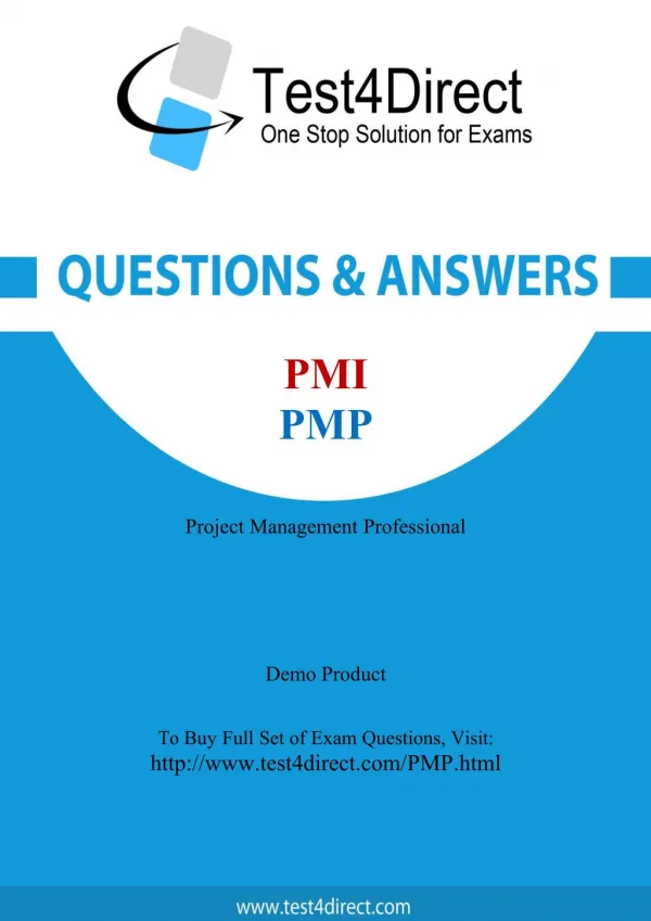 PMI PMP Real Exam Questions