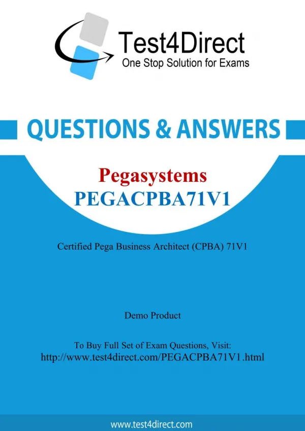 Pegasystems PEGACPBA71V1 Exam Questions