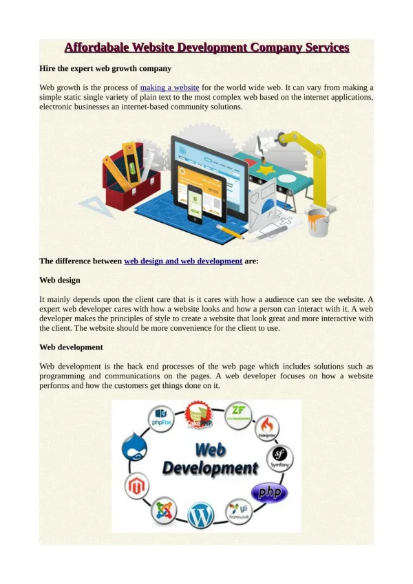 Affordabale Website Development Company Services