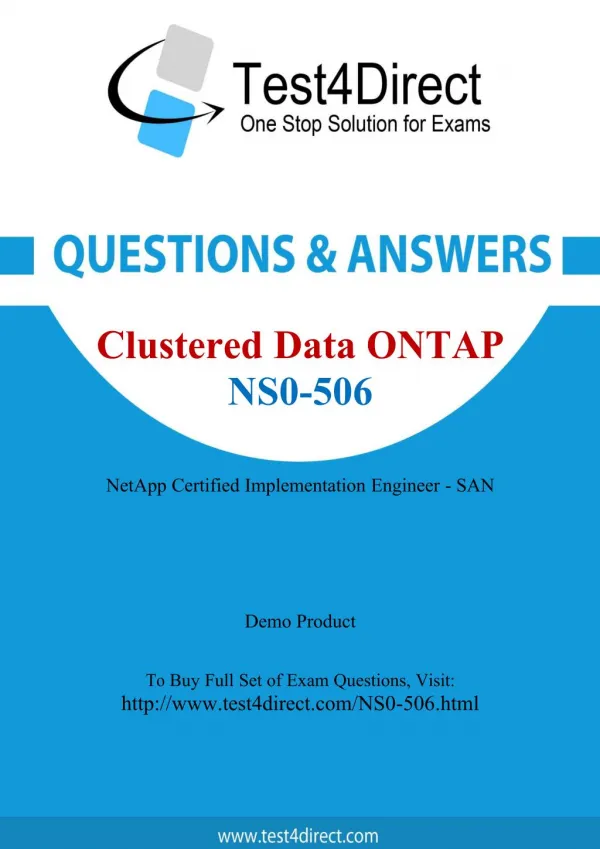Network Appliance NS0-506 Exam - Updated Questions