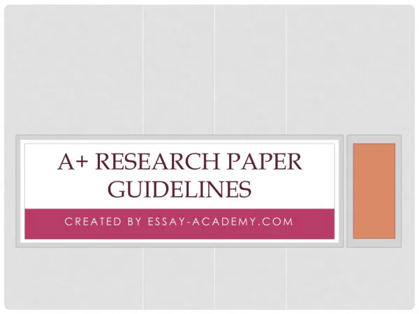 A Research Paper Guidelines