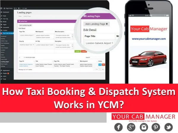 How Taxi Booking and Dispatch System works in YCM?