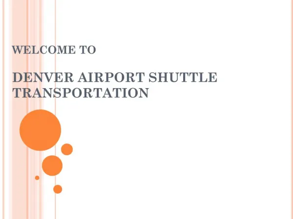 Denver Airport Shuttle Transportation | Shuttle to DIA
