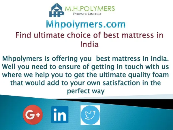 Find ultimate choice of best mattress in India