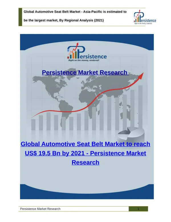 Global Automotive Seat Belt Market - Size, Share, Trend, Analysis to 2021