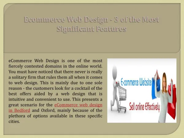 Ecommerce Web Design - 3 of the Most Significant Features