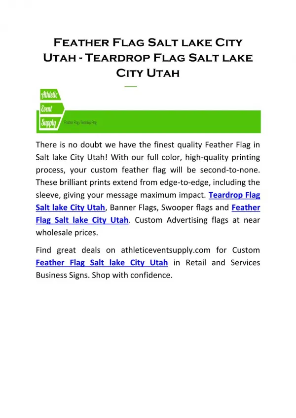 Feather Flag Salt lake City Utah - Teardrop Flag Salt lake City Utah