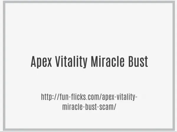 Apex Vitality Miracle Bust