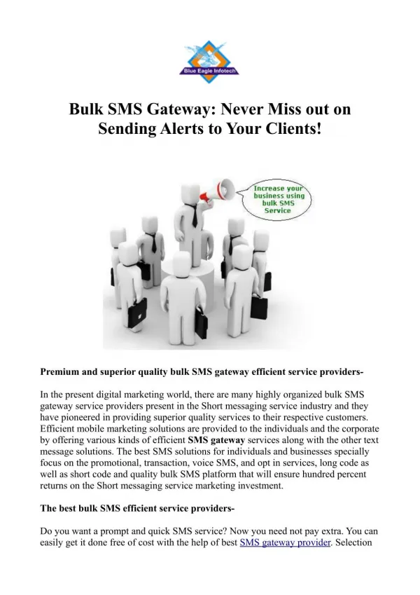Increase Business with Bulk SMS Gateway