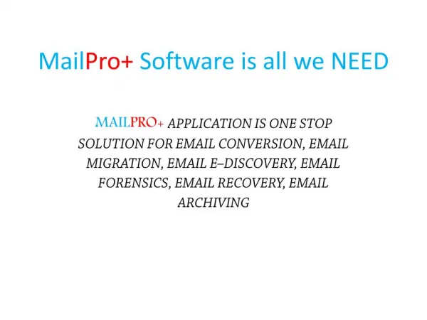 One Stop Solution for all Email Conversion Problems
