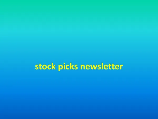 stock market picks newsletter