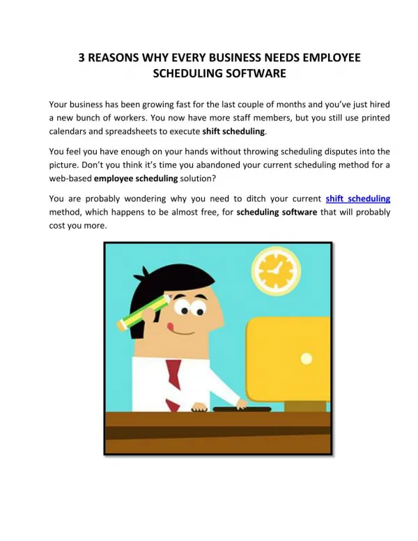 3 Reasons Why Every Business Needs Employee Scheduling Software