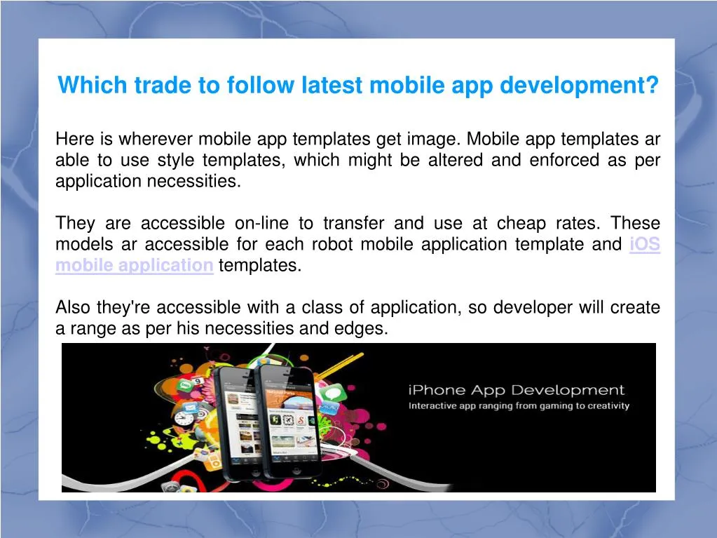 which trade to follow latest mobile app development