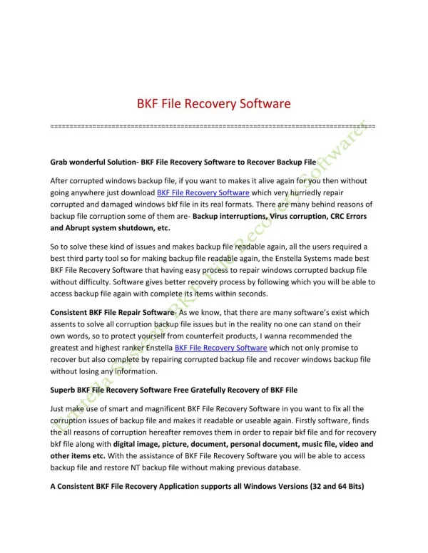 BKF File Recovery Software