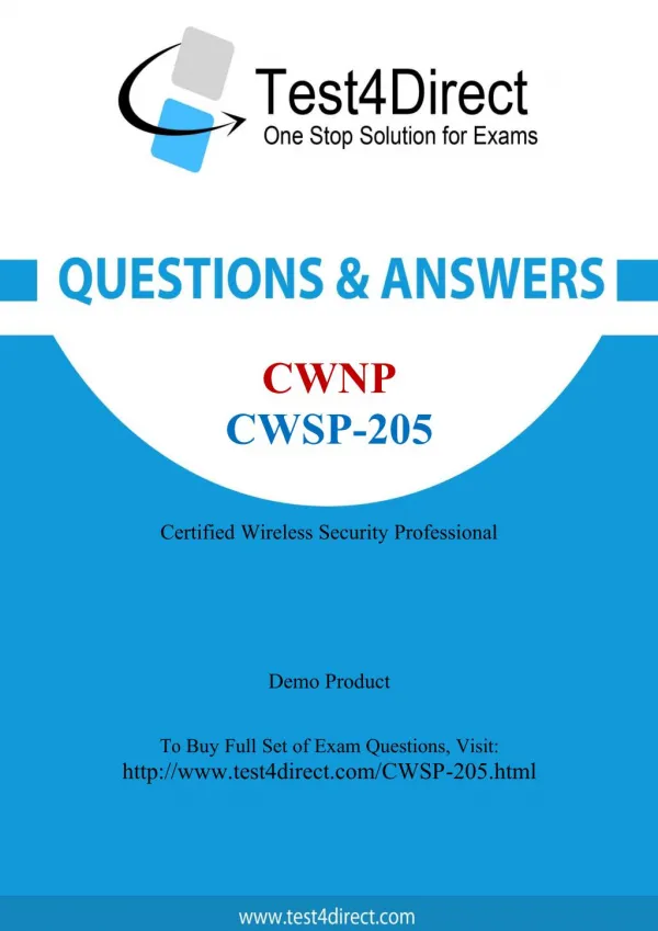 CWNP CWSP-205 Exam - Updated Questions